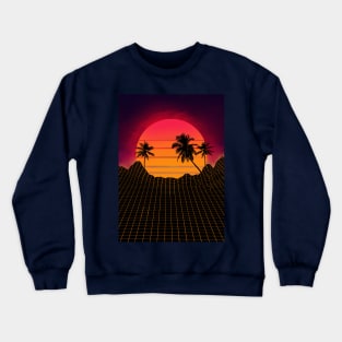 retrowave 80s art style Crewneck Sweatshirt